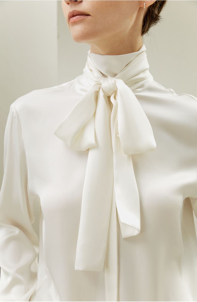 Lilysilk Silk Turtleneck Ribbon Blouse, Alternate, color,