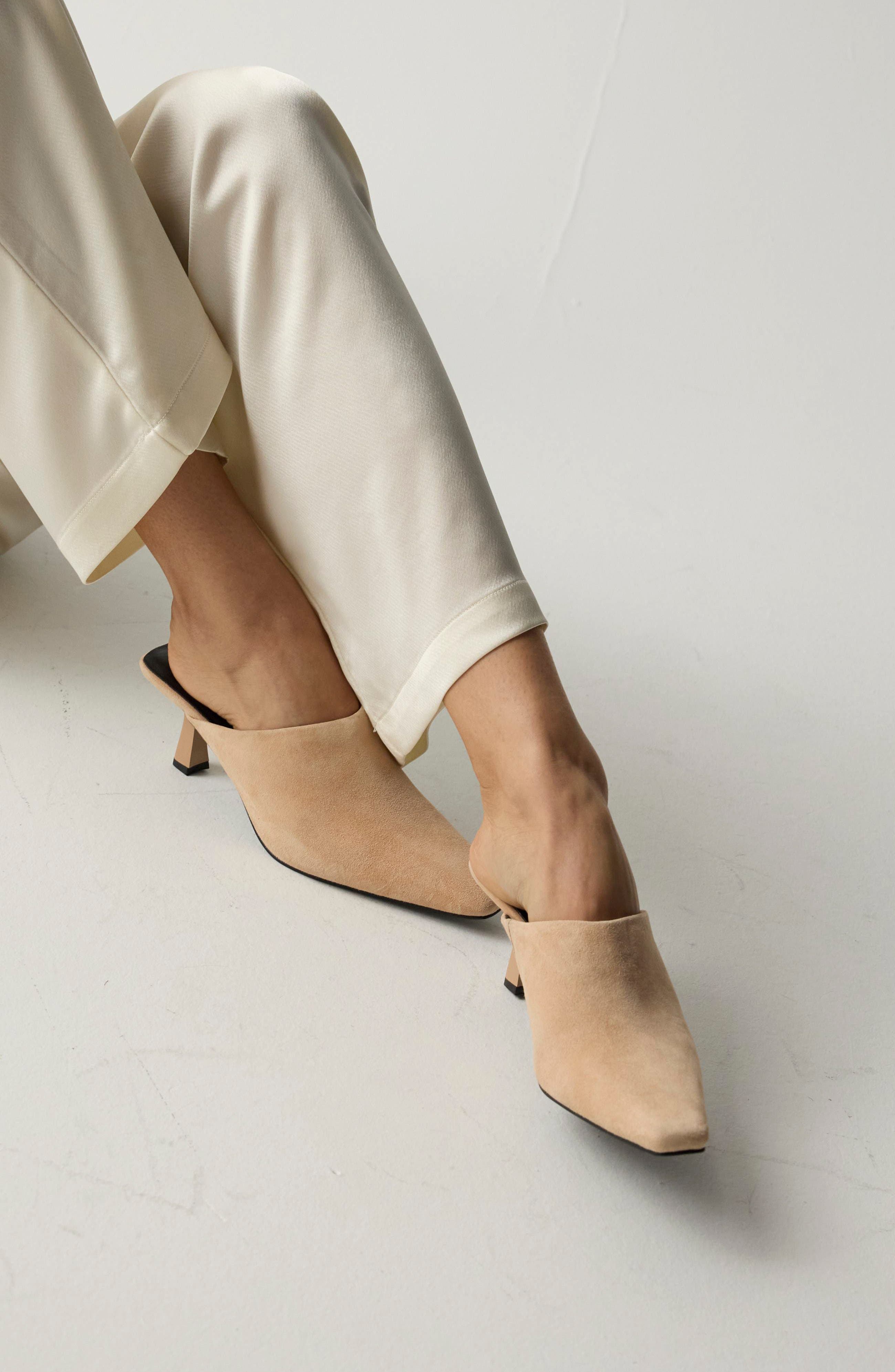 Chelsea Heeled Mule, Alternate, color, BEIGE