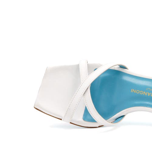 Valentina Rangoni Vulcano Halter Satin Sandal In Bianco Rosso