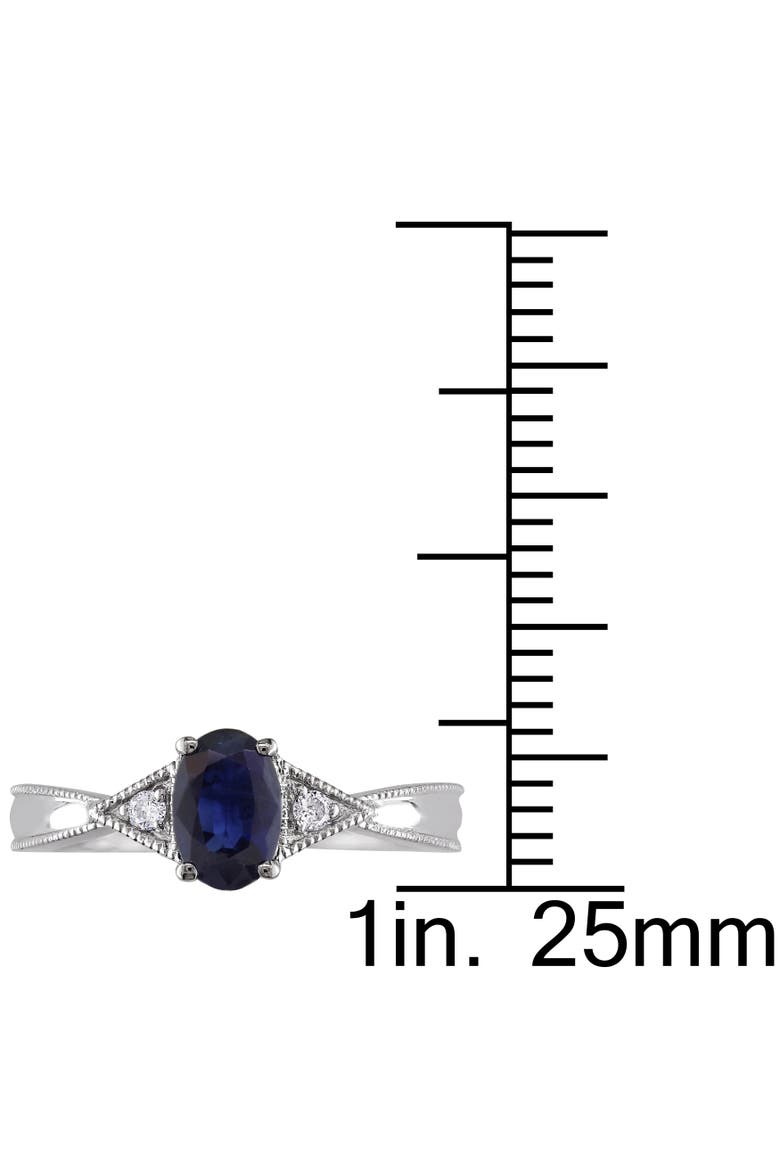 Oval Sapphire Ring with Diamonds 14k, Alternate, color, Sapphire