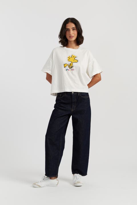 Cotton Woodstock Embroidered T-shirt
