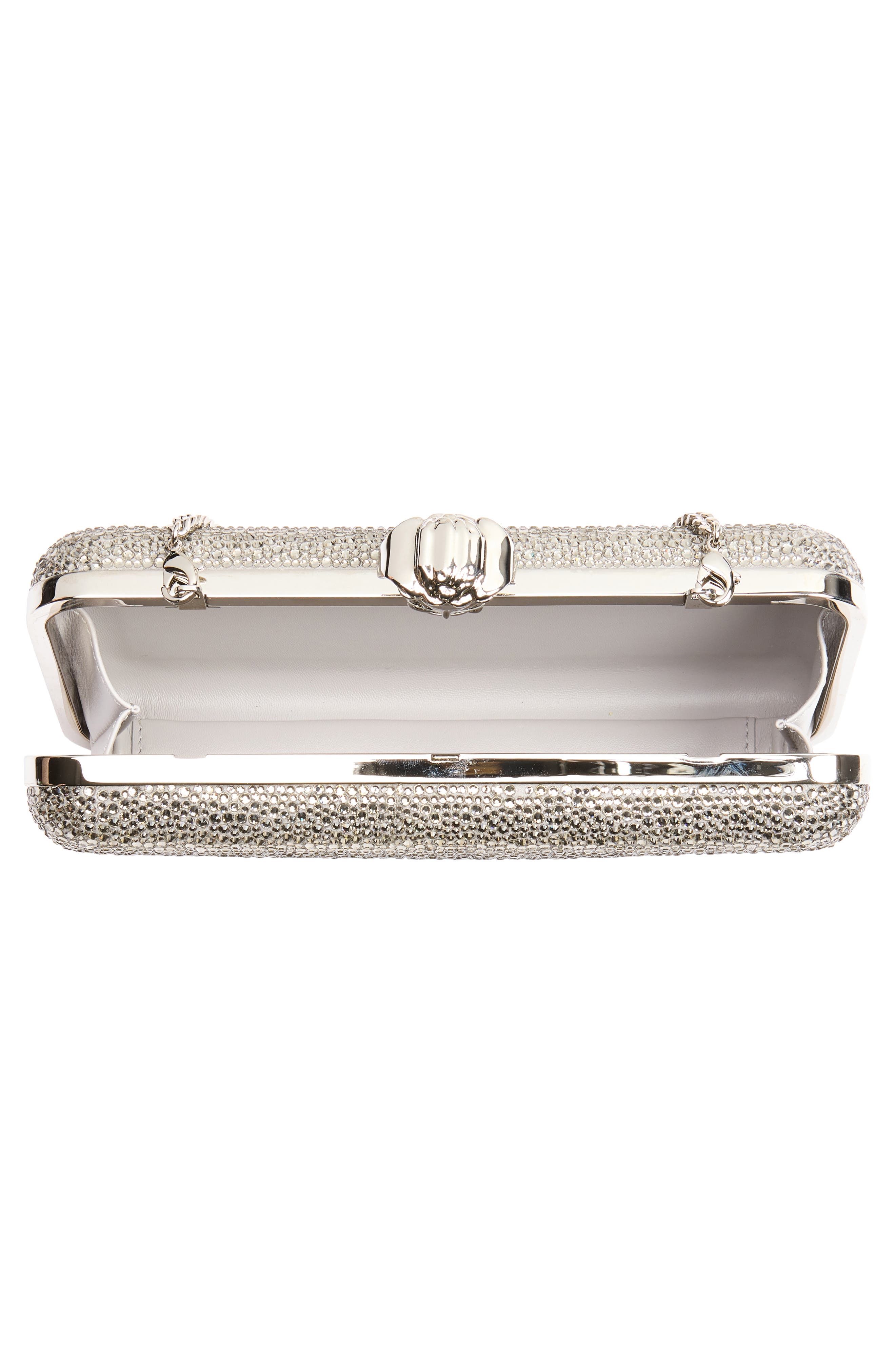 Versace Embellished Clutch, Alternate, color, Pearl Grey-Palladium