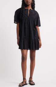Treasure & Bond Lace Yoke Cotton Shift Dress
