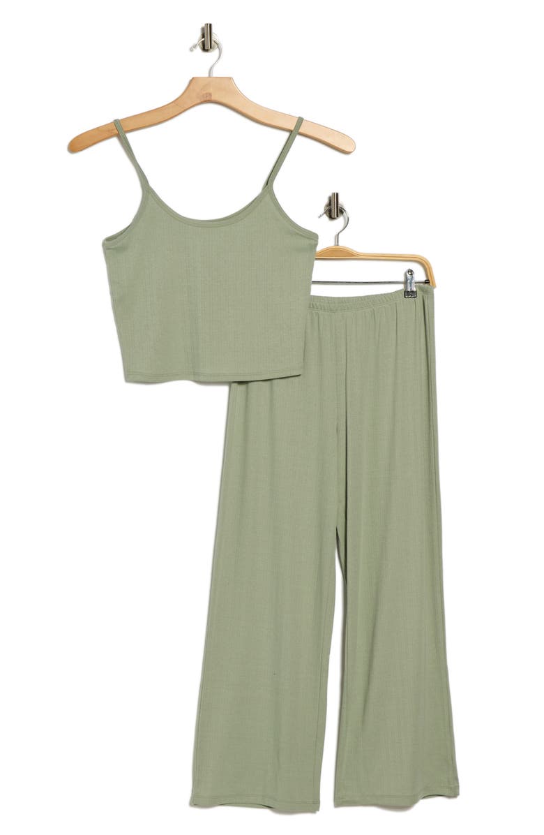 Abound Pointelle Knit Camisole Pajamas, Alternate, color, Green Iceberg