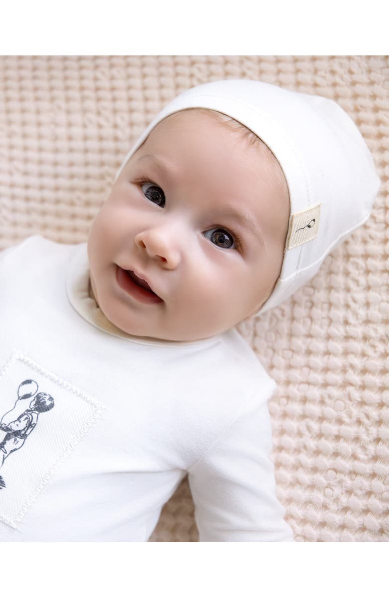 MiniMoi 2 Piece Baby Cotton Rich Footie Set, Alternate, color, Ivory Mist