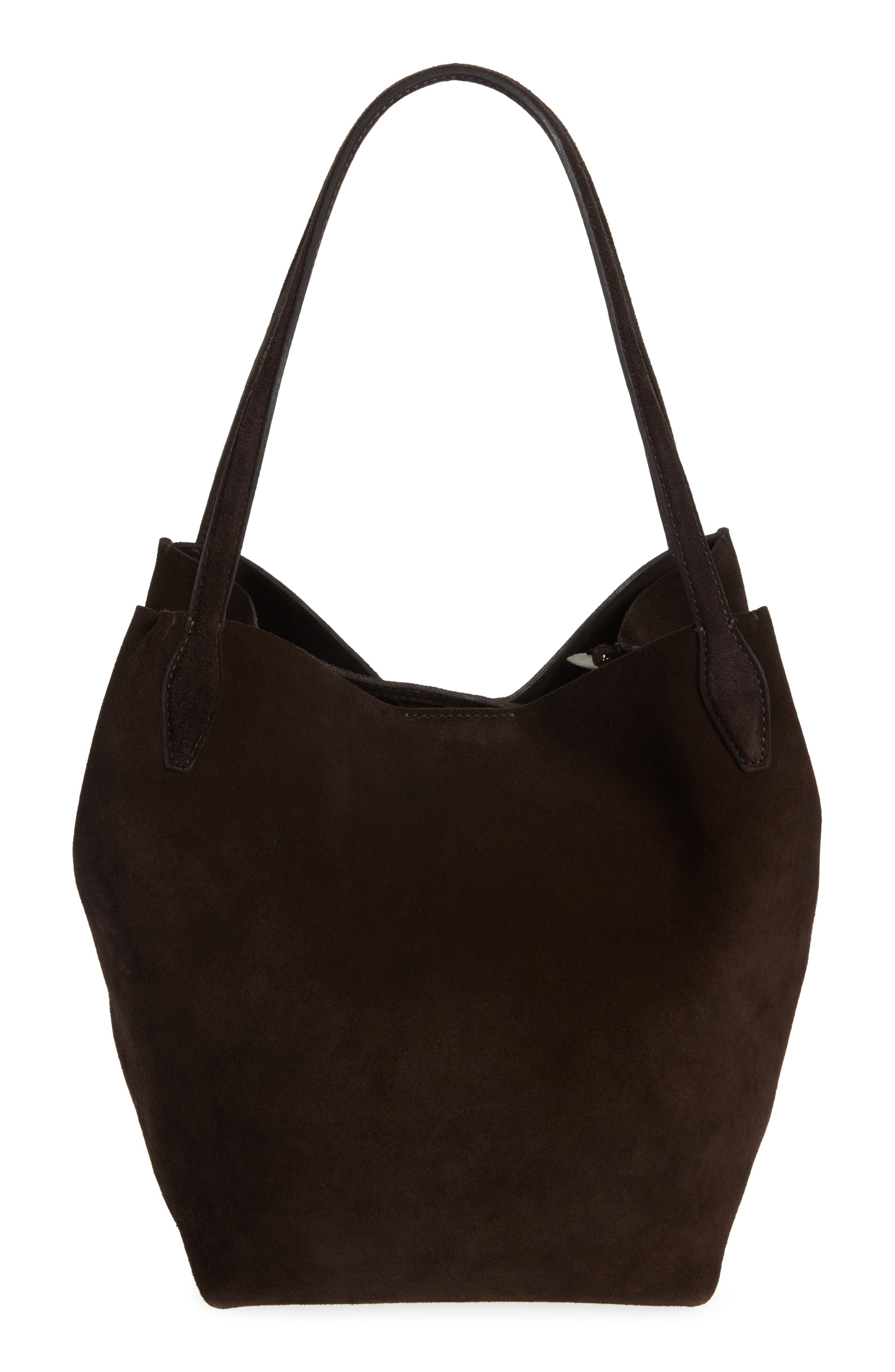 Madewell The Shopper Tote in Soft Grain Suede, Main, color, Dark Carob