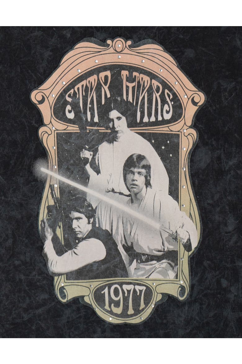 Vintage T-Shirt Adult Sizes, Alternate, color, Luke Leia Black Wash