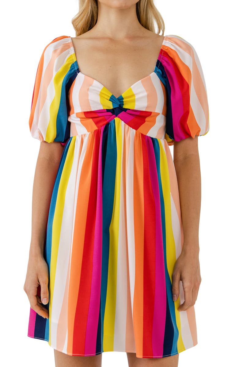 English Factory Stripe Minidress, Alternate, color, Multi