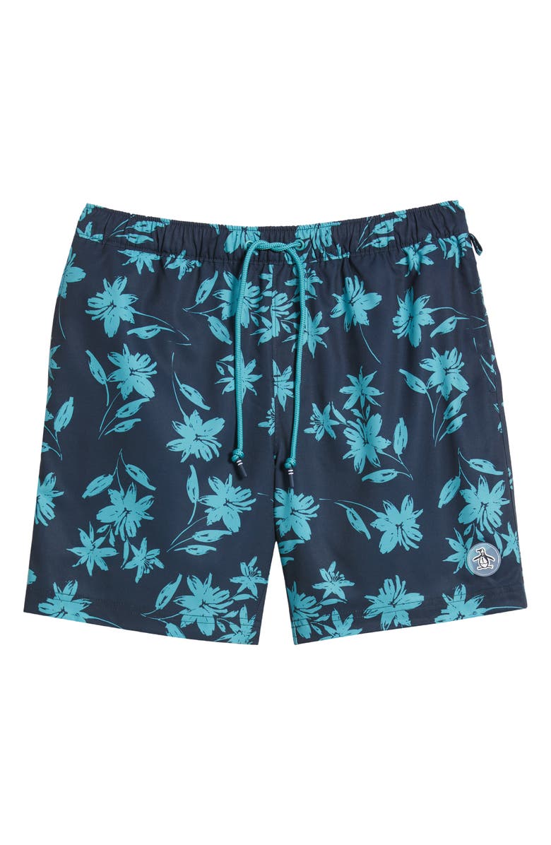 Original Penguin 9-Inch Volley Swim Trunks, Alternate, color, Dark Sapphire