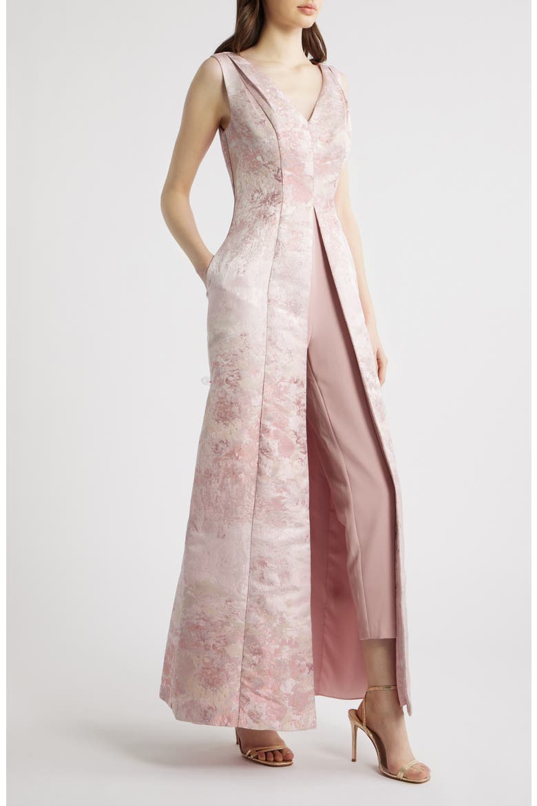 Clark Floral Jacquard Walk Through Jumpsuit, Alternate, color, PINK