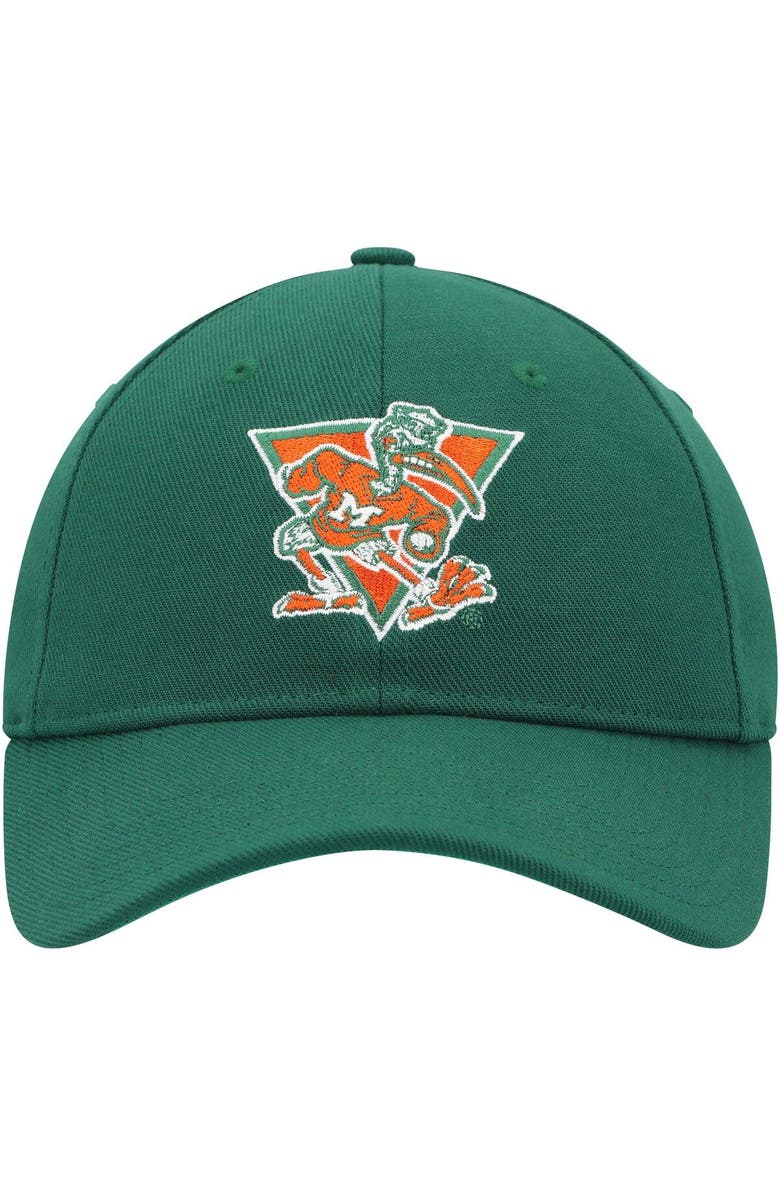 adidas Men's adidas Green Miami Hurricanes Vault Slouch Flex Hat, Alternate, color, 