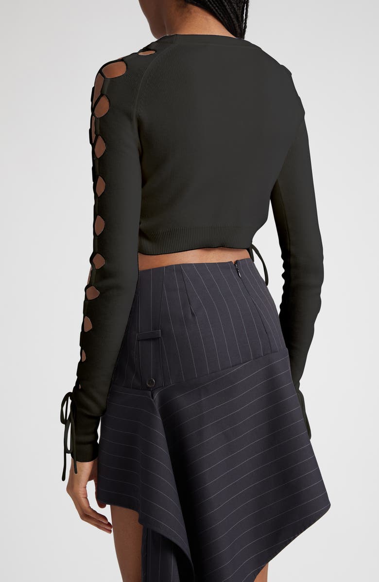 MONSE Lace Sleeve Detail Merino Wool Blend Crop Sweater, Alternate, color, 