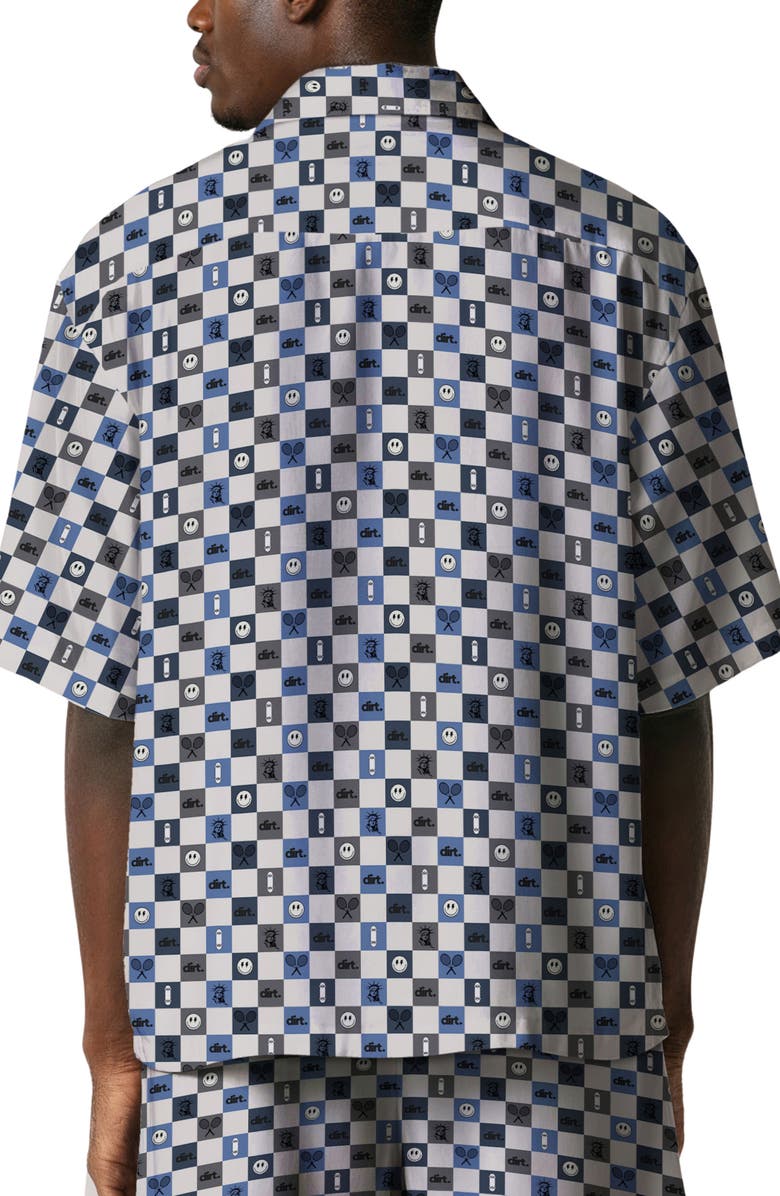 D.RT Icons Oversize Camp Shirt, Alternate, color, Blue/ White Multi