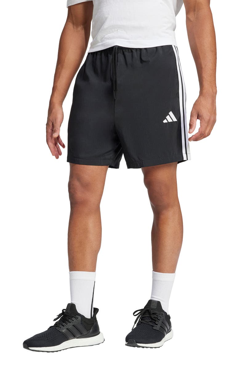 adidas Chelsea 3-Stripes 7-Inch Shorts, Main, color, Black/ White