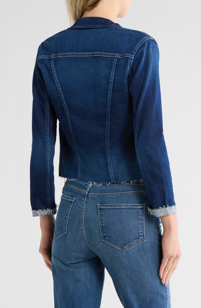 L'AGENCE Janelle Raw Cut Slim Denim Jacket, Alternate, color, Sutton