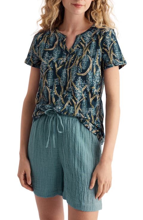 Waterflow Floral Print Organic Cotton Top