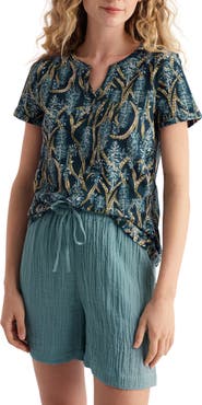 Seasalt Cornwall Waterflow Floral Print Organic Cotton Top