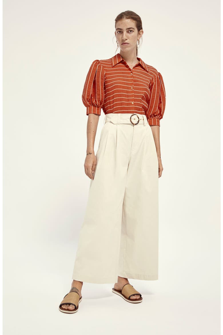 Belted Wide Leg Pants, Alternate, color, ECRU