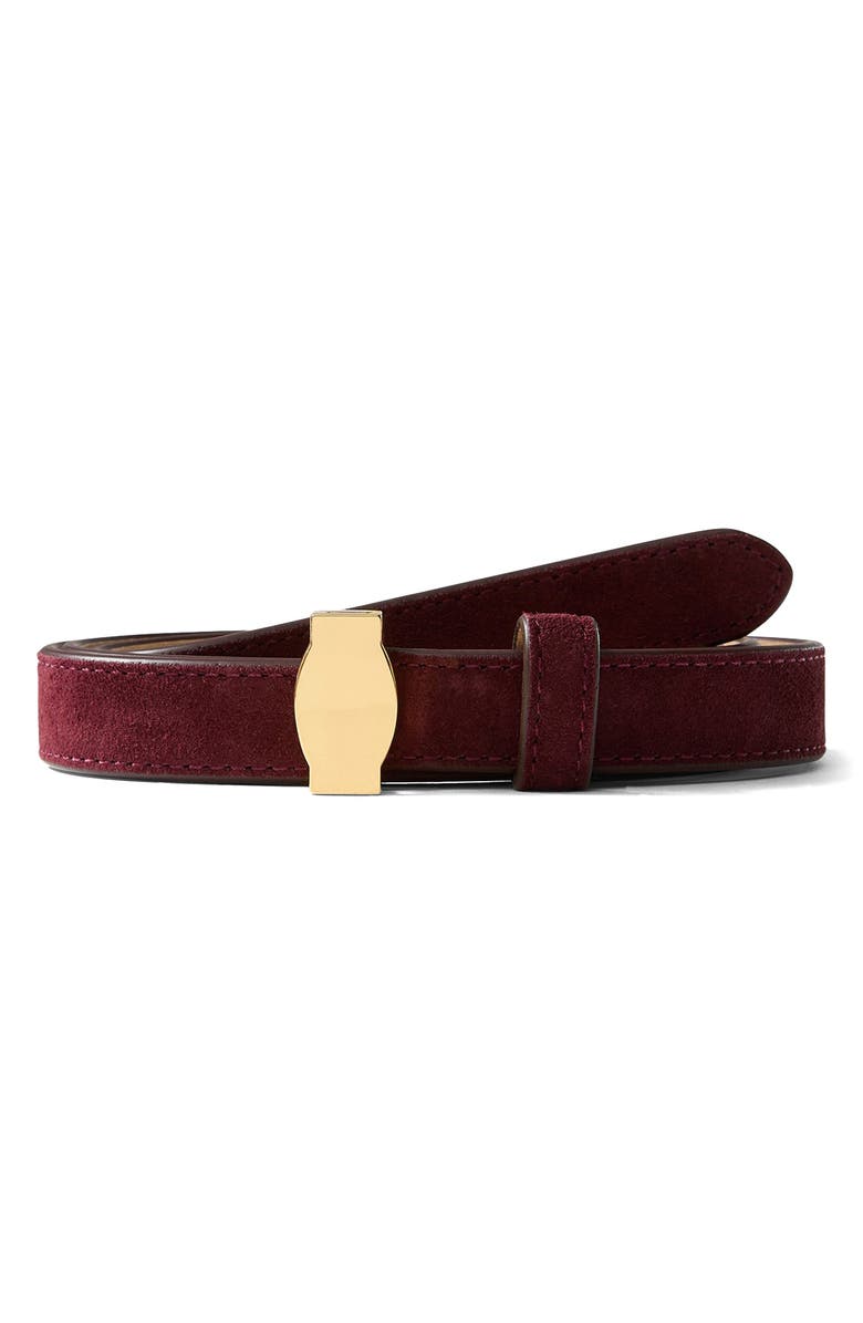 Veronica Beard Dash Suede Belt, Alternate, color, Raisin