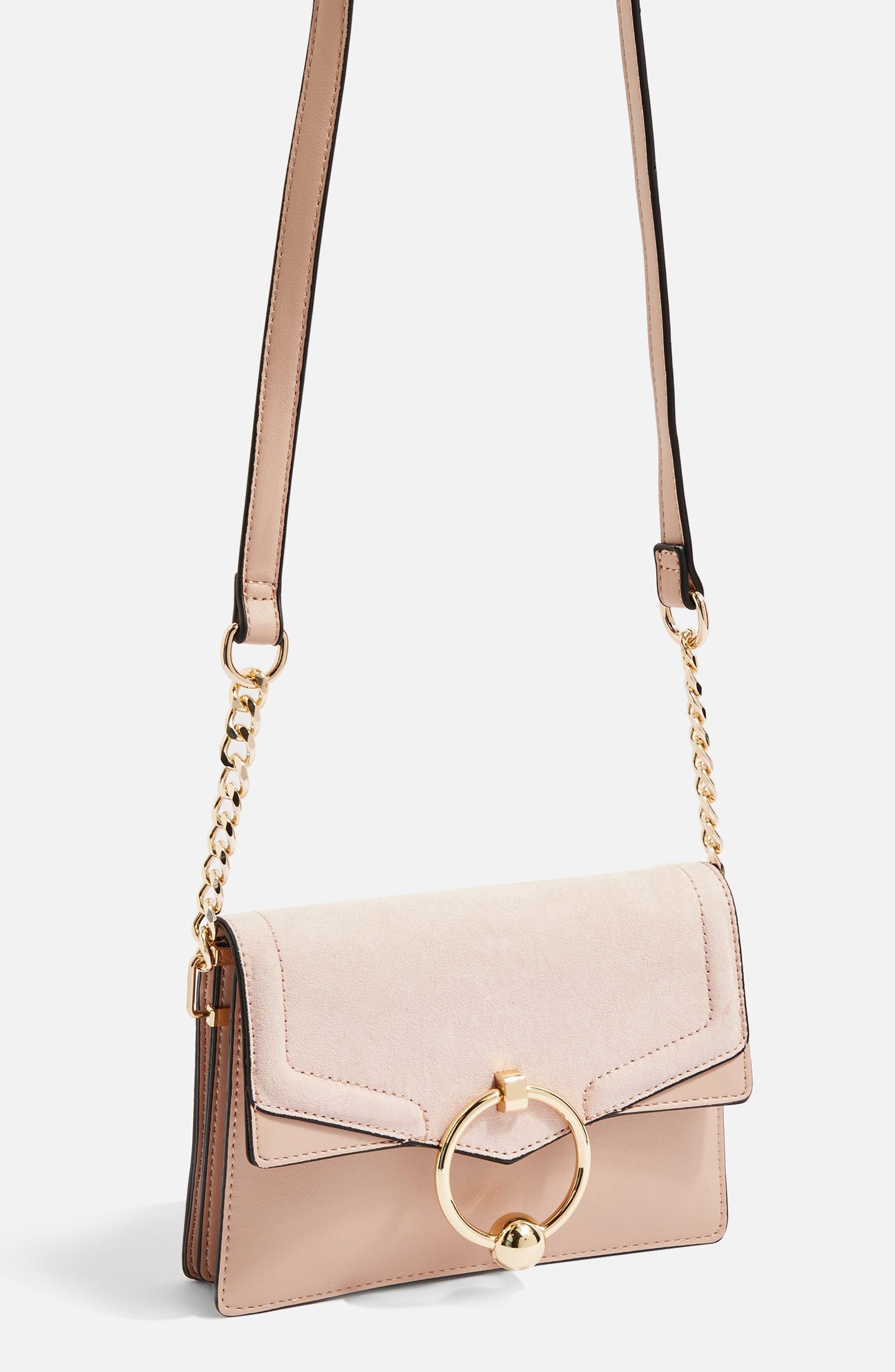 Topshop Seline Faux Leather Crossbody Bag, Alternate, color, 