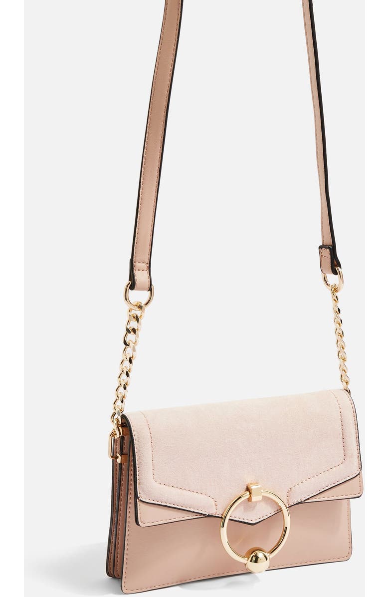Topshop Seline Faux Leather Crossbody Bag, Alternate, color,