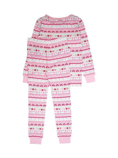 Rufflebutts Modal Blend Ruffle Long Sleeve Pajama Set In Pink