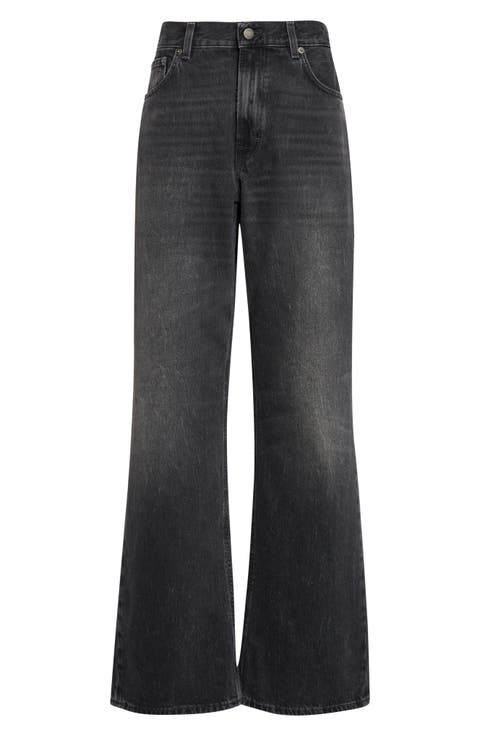 Korea High Waist Straight Leg Jeans (Authentic Black Wash)