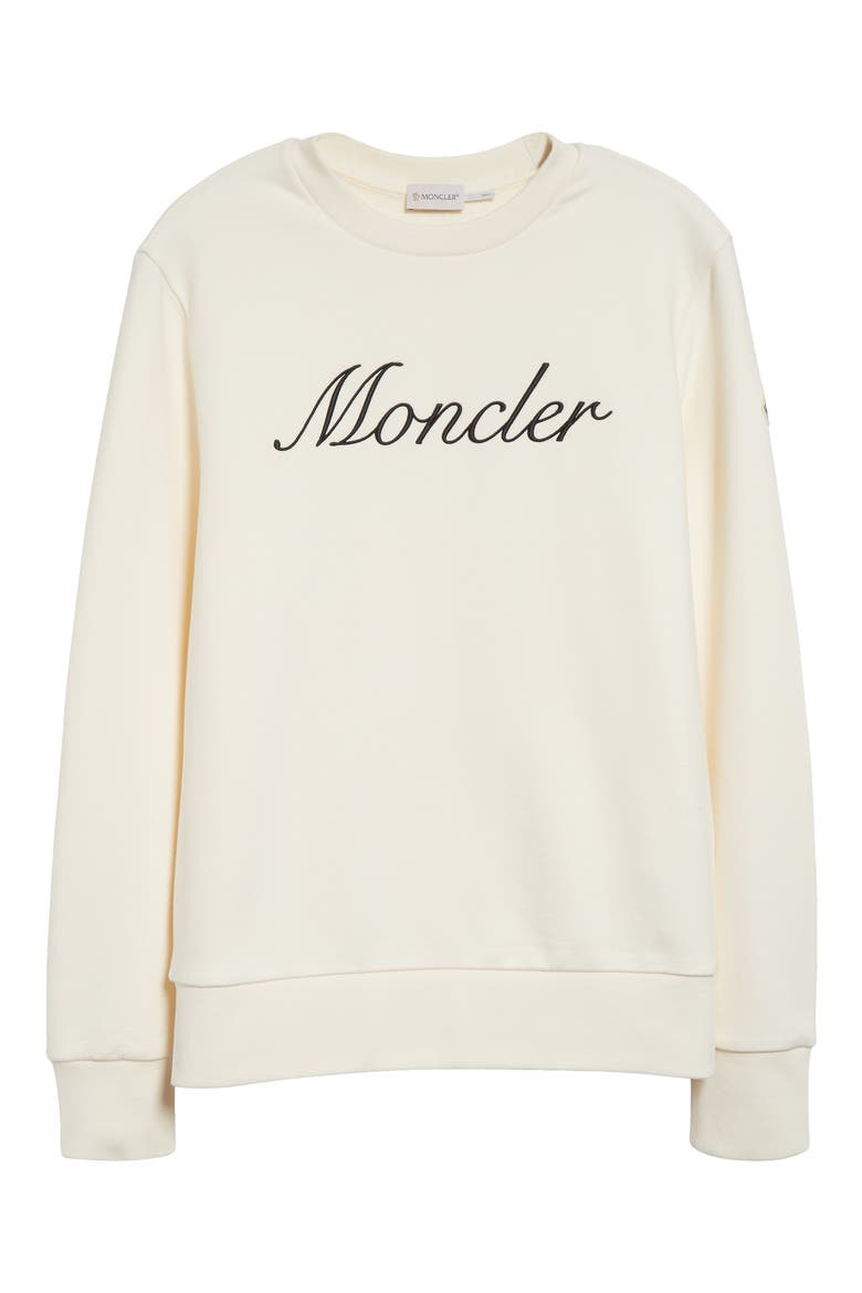 Embroidered Logo Sweatshirt, Alternate, color, SILK WHITE