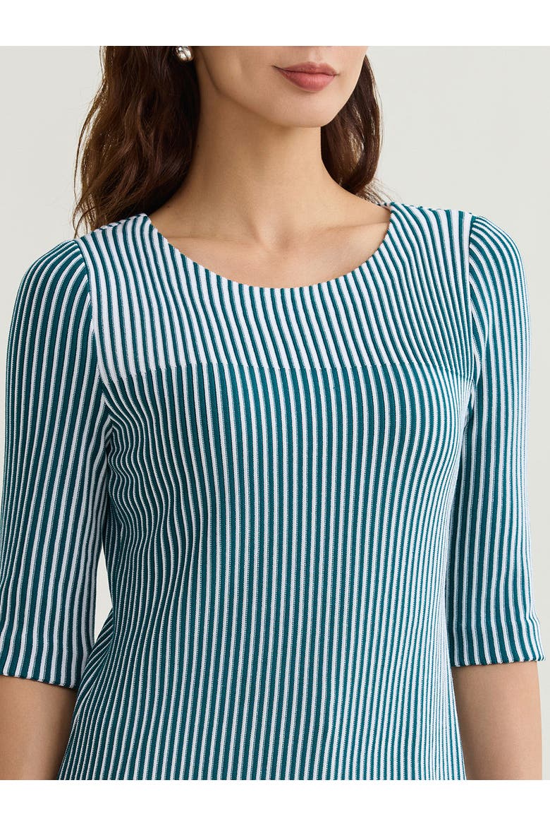 Linear Stripe Soft Knit Tunic, Alternate, color, Spruce/White