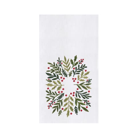Christmas Botanical Wreath Towel