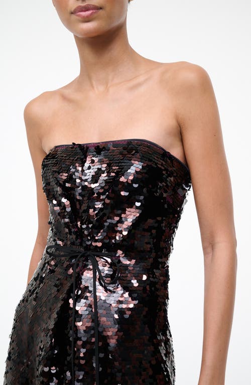 Staud Cece Sequin-embellishment Midi Dress In Burgundy