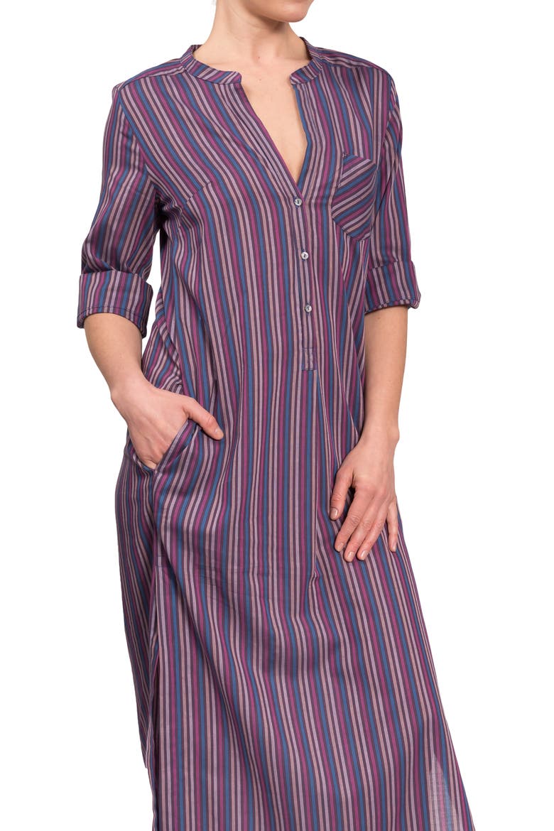 Tracey Cotton Caftan, Alternate, color, PURPLE GREY