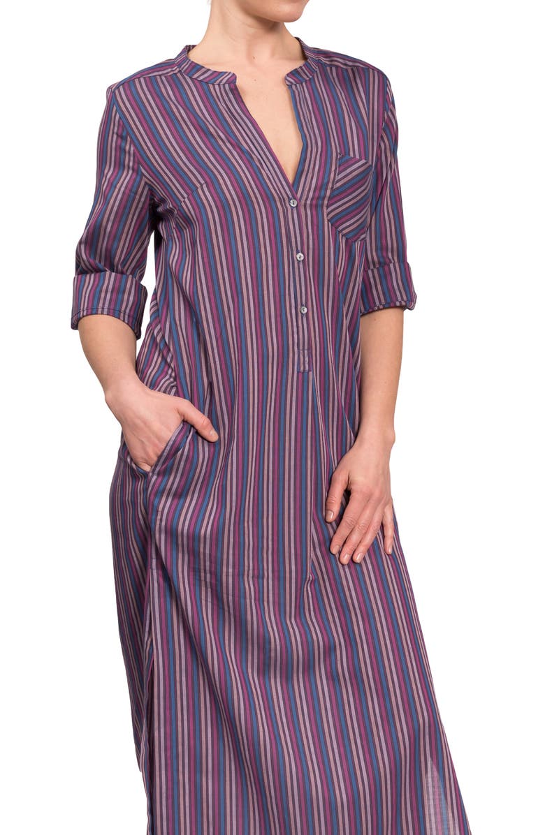 Everyday Ritual Tracey Cotton Caftan, Alternate, color, Purple Grey