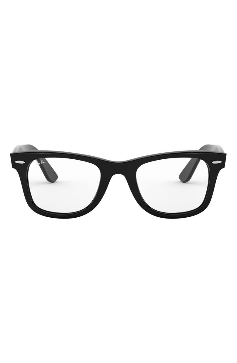 Ray-Ban 50mm Optical Glasses, Main, color, Shiny Black
