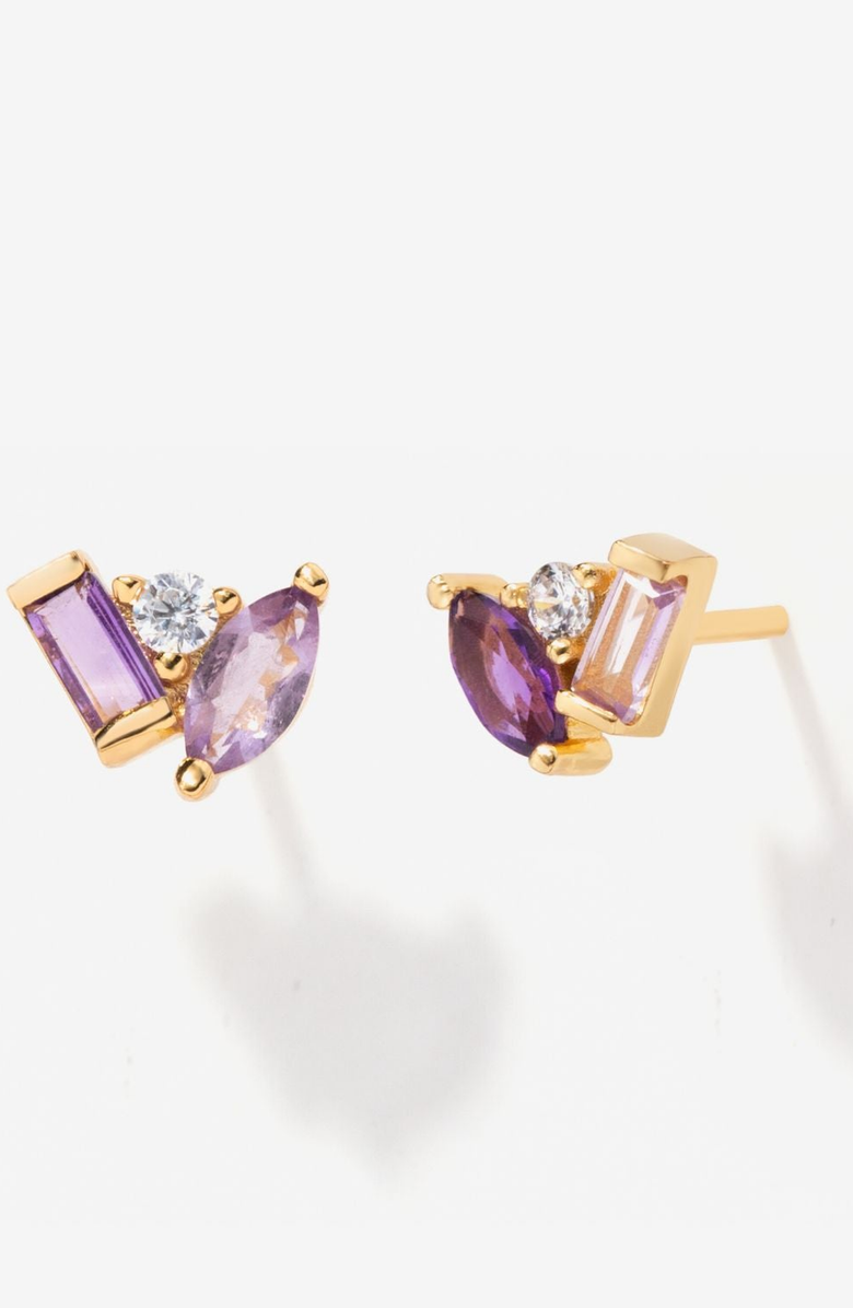 Little Sky Stone Seraphina Amethyst Stud Earrings, Main, color, Amethyst