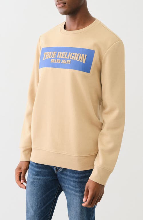 True Religion Embossed Logo Graphic Sweatshirt In Travertine