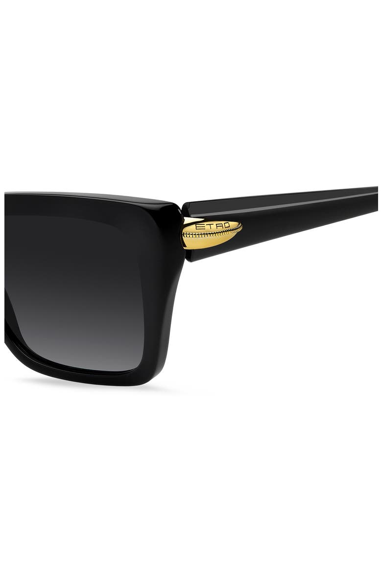0151/S 56mm Gradient Rectangular Sunglasses, Alternate, color, BLACK/ DARK GREY SF