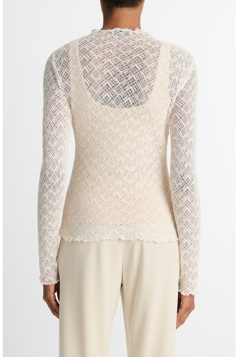 Lace Mock Neck Top, Alternate, color, ALABASTER