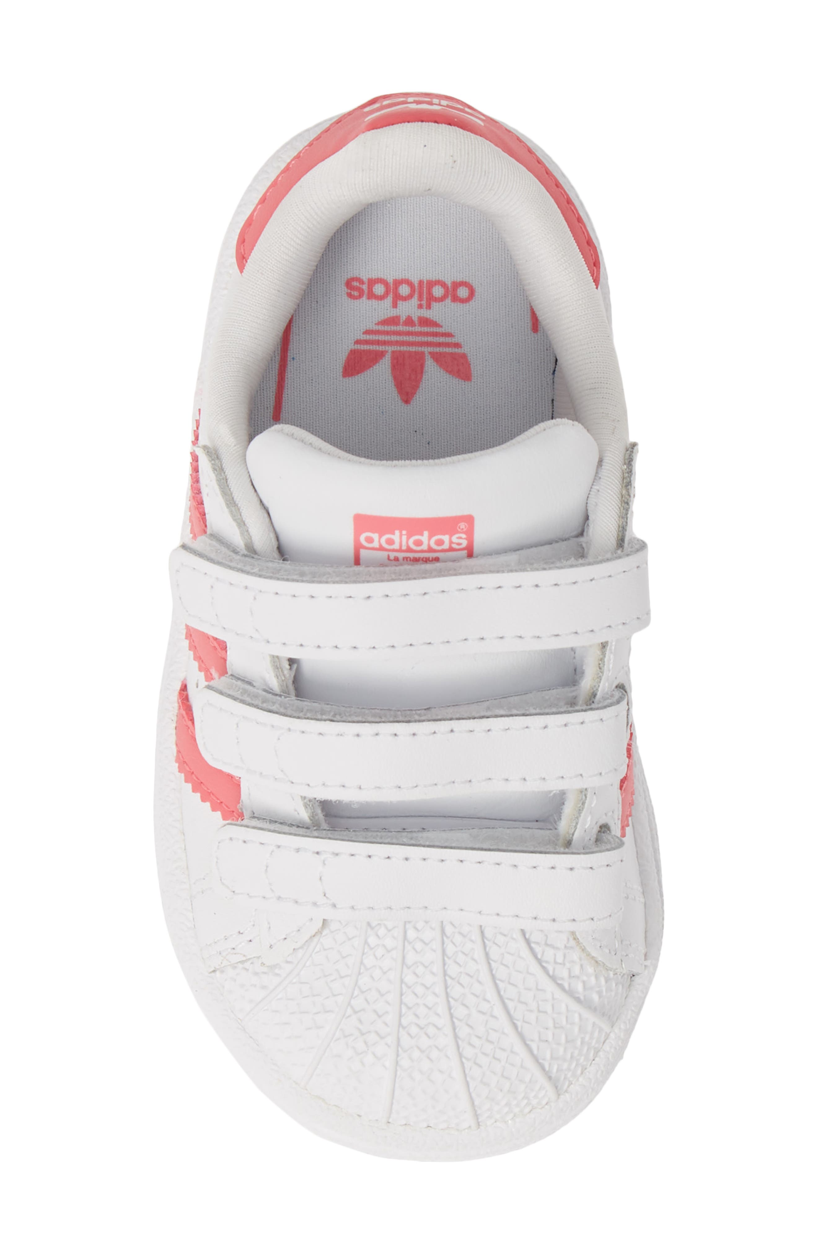 Superstar Sneaker, Alternate, color, WHITE/ REAL PINK/ REAL PINK