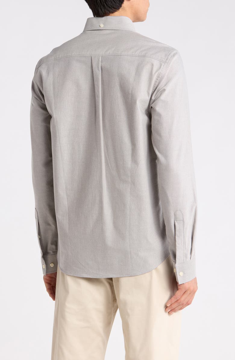 Les Deux Konrad Stripe Cotton Oxford Button-Down Shirt, Alternate, color, Light Sand/ Blueprint