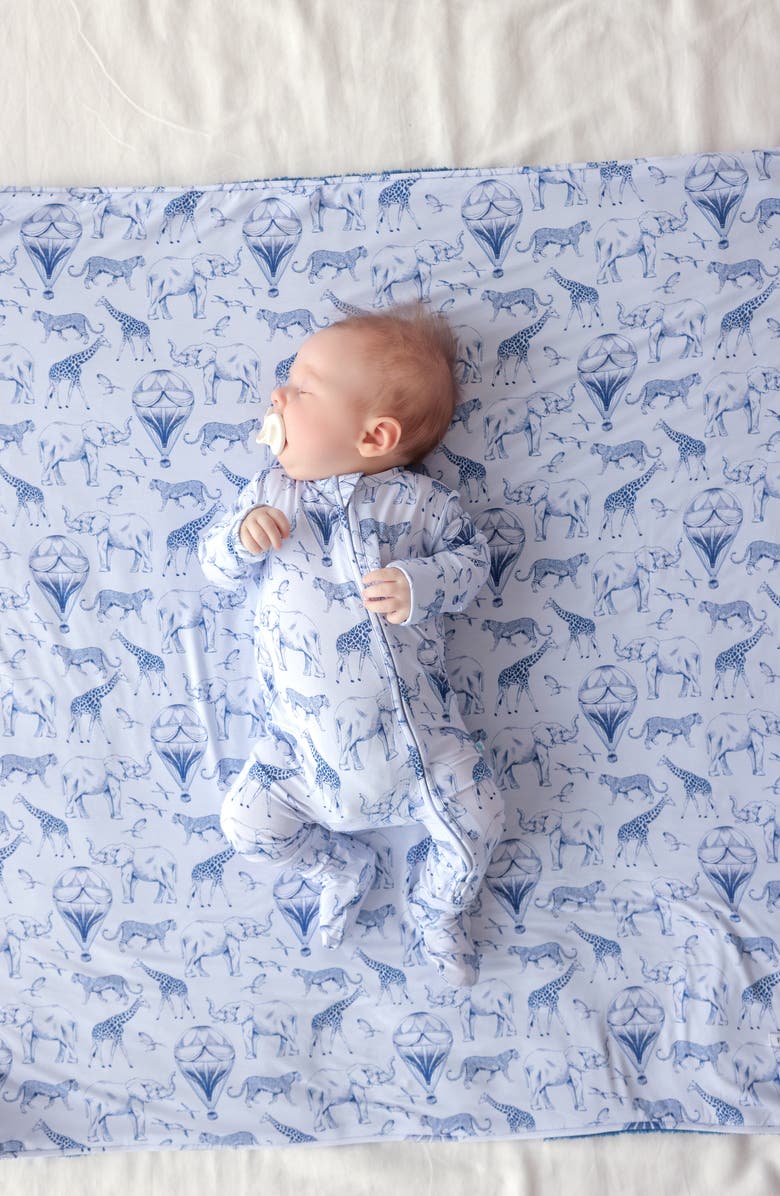 Posh Peanut Front Zip Footie, Alternate, color, Blue