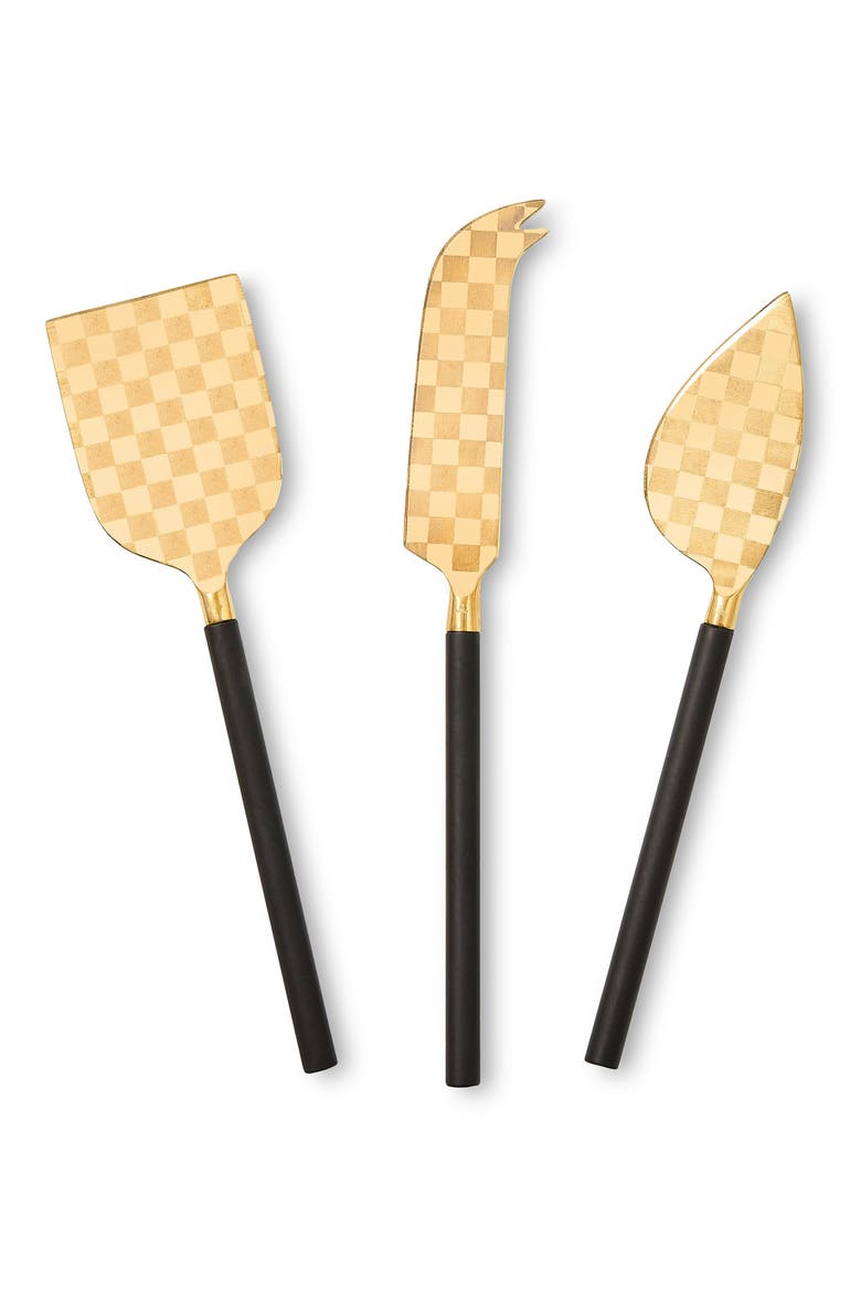 Black 3-Piece Cheese Knife Set, Main, color, BLACK