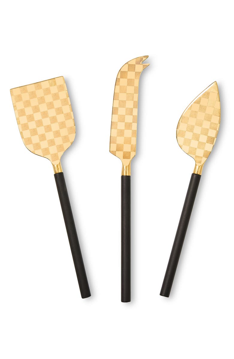 MACKENZIE CHILDS Black 3-Piece Cheese Knife Set, Main, color, Black