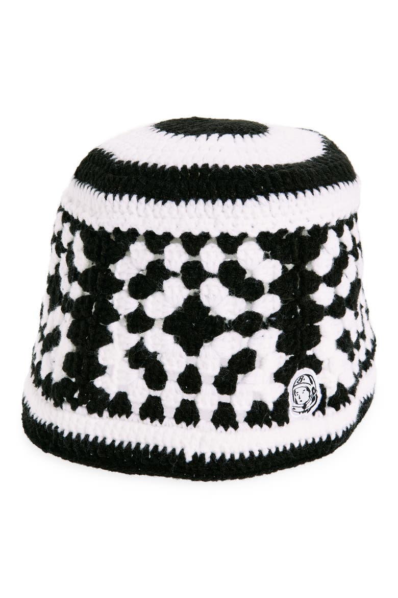 Stardust Open Stitch Bucket Hat, Main, color, BLACK