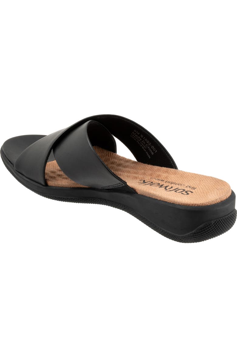 SoftWalk<sup>®</sup> 'Tillman' Leather Cross Strap Slide Sandal, Alternate, color, Black