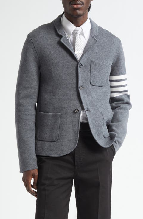 4-Bar Merino Wool Blend Knit Sport Coat