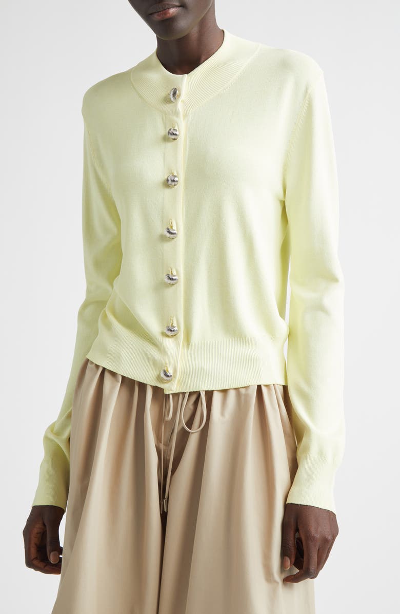 Brandon Maxwell The Aubrey Cardigan, Alternate, color, Lemon Ice