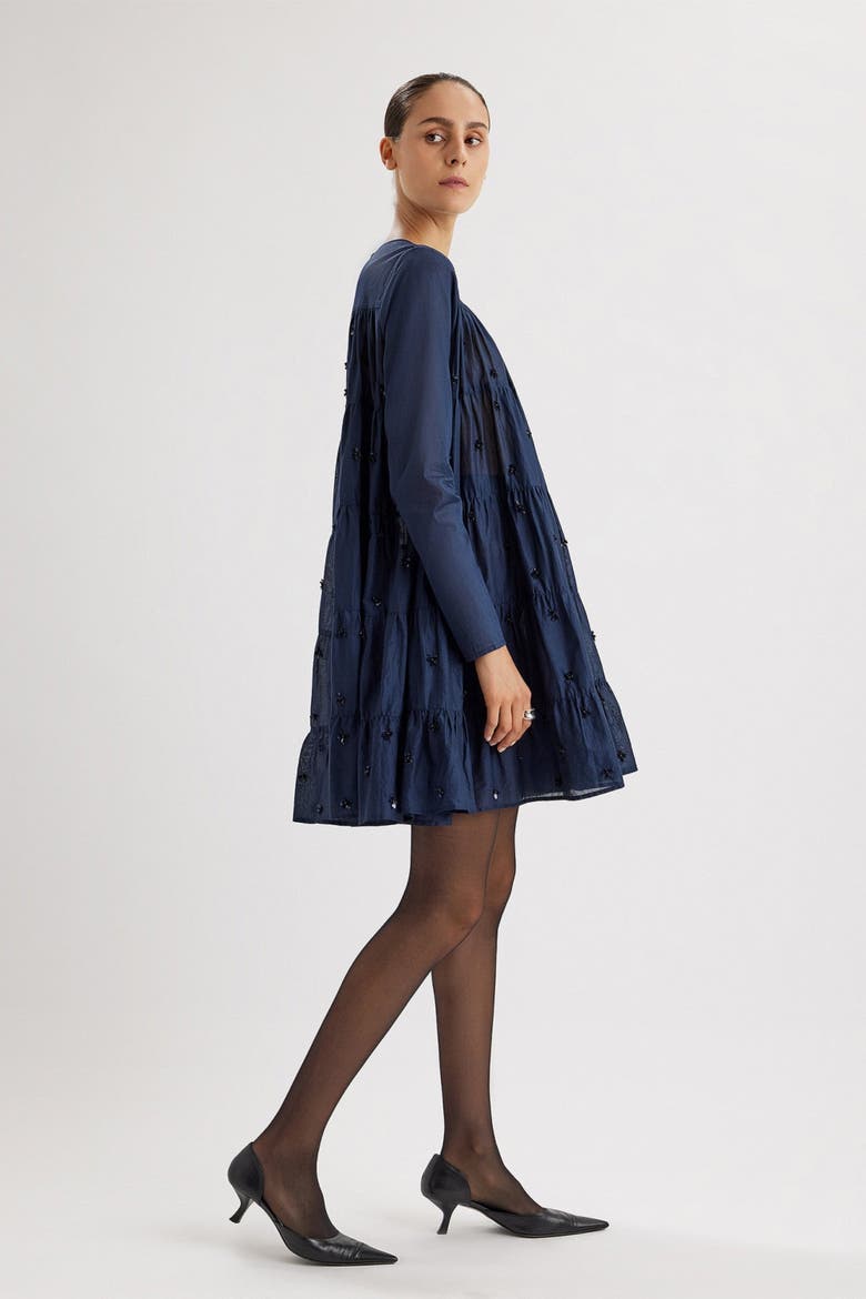 Soliman Embellished Dress, Alternate, color, Navy