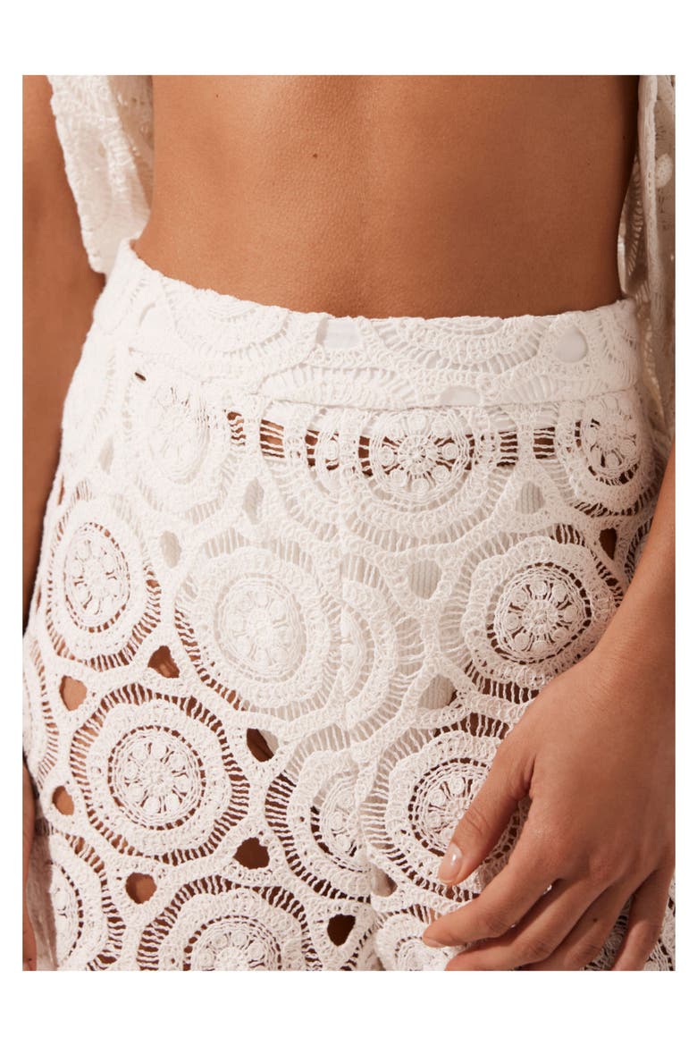 Crochet Beach Shorts, Alternate, color, Ivory