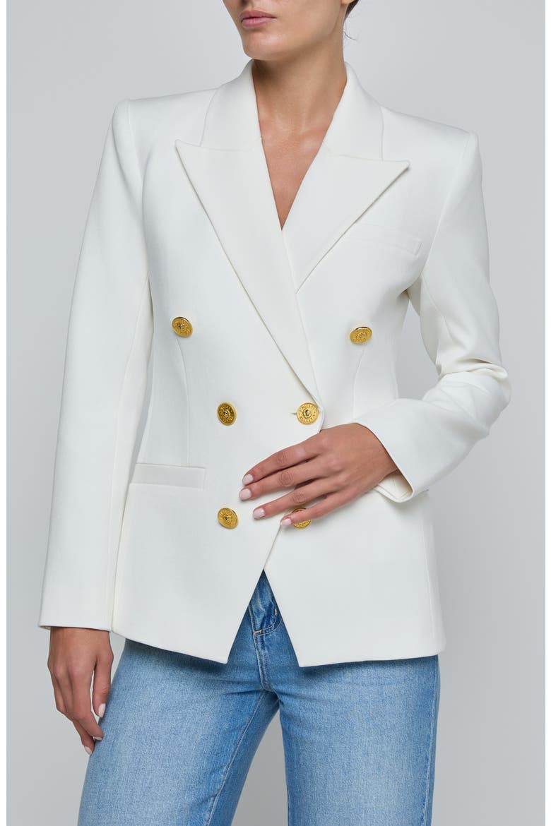 Kyomi Double Breasted Blazer, Main, color, WHITE